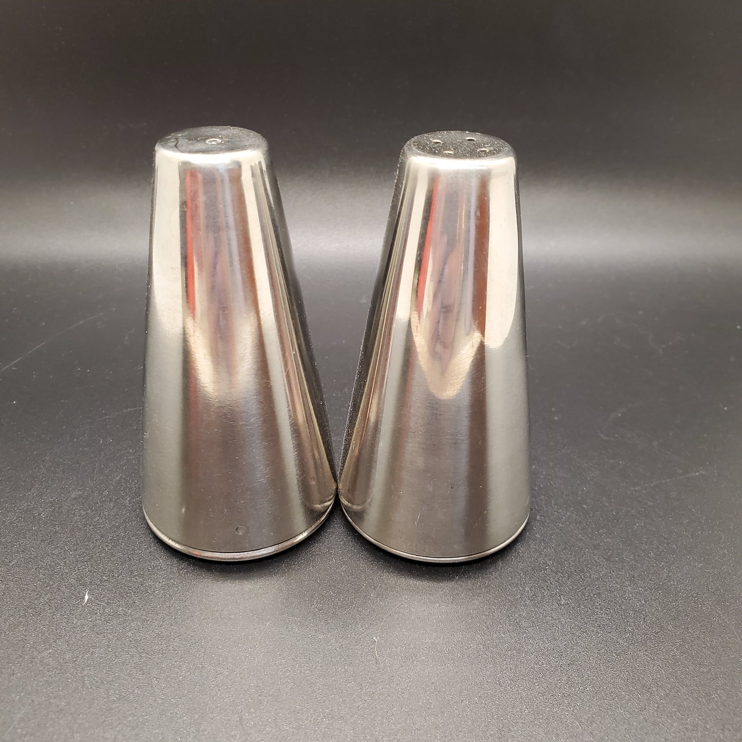 Vintage Stainless Salt and Pepper Shaker Set