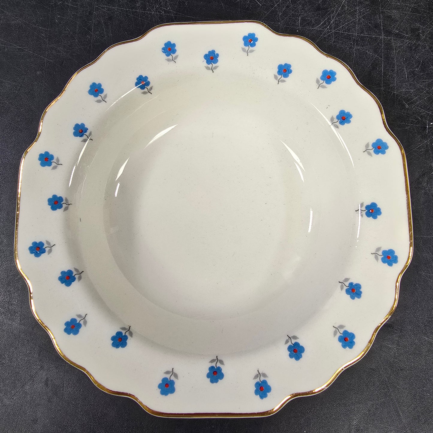 W S George "Lido" GEO152 Blue Flowers Fruit Bowl