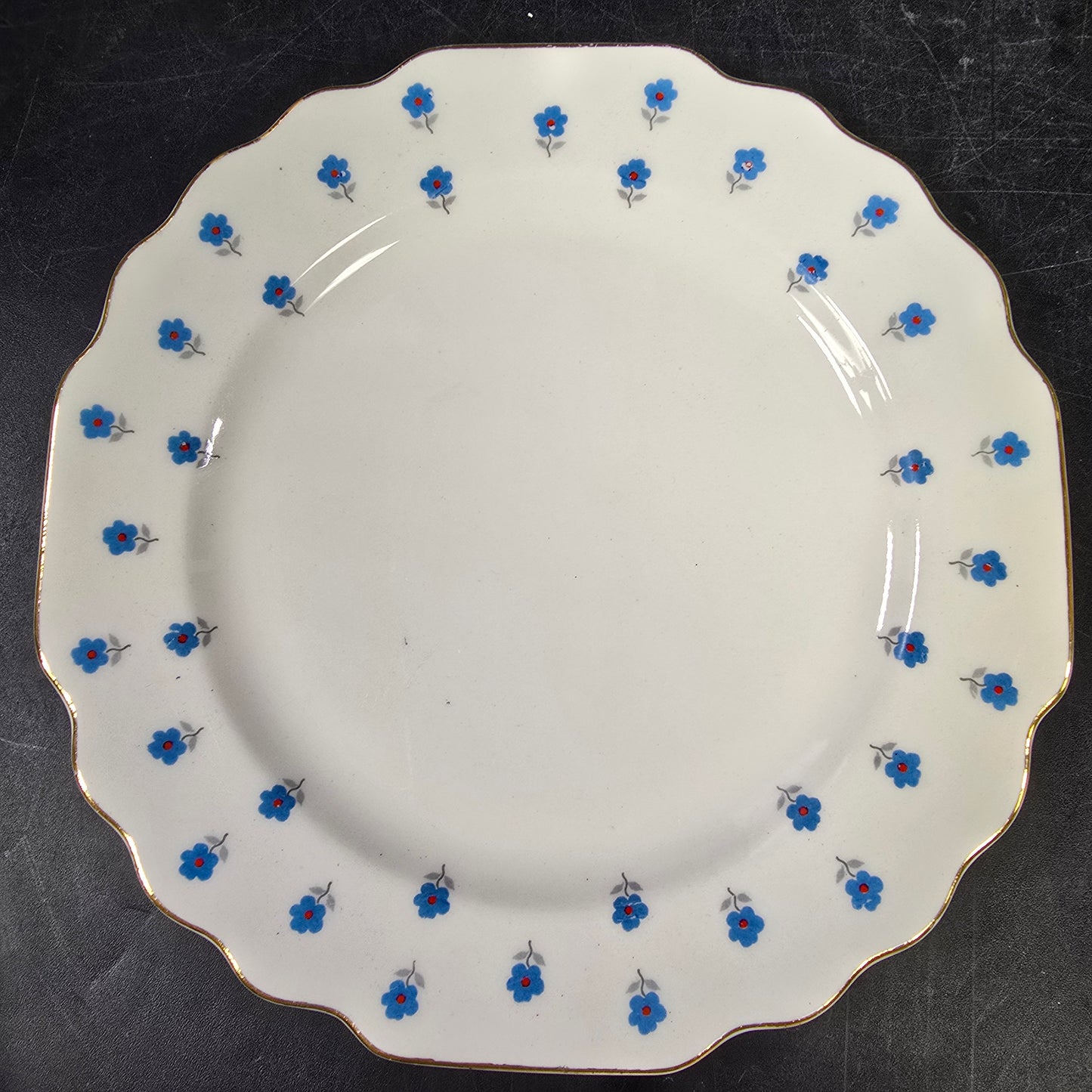 W S George "Lido" GEO152 Blue Flowers Bread and Butter Plate