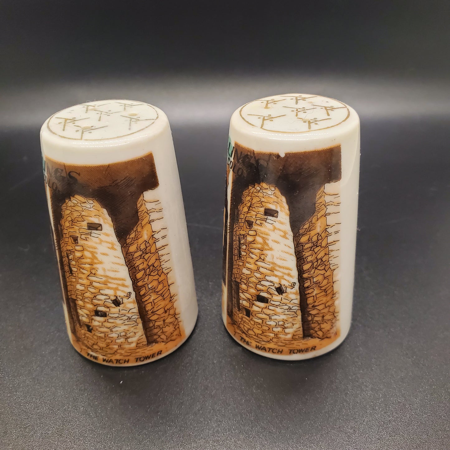 Cave Dwellings Souvenir Salt and Pepper Shaker Set from Manitou Springs, Colorado