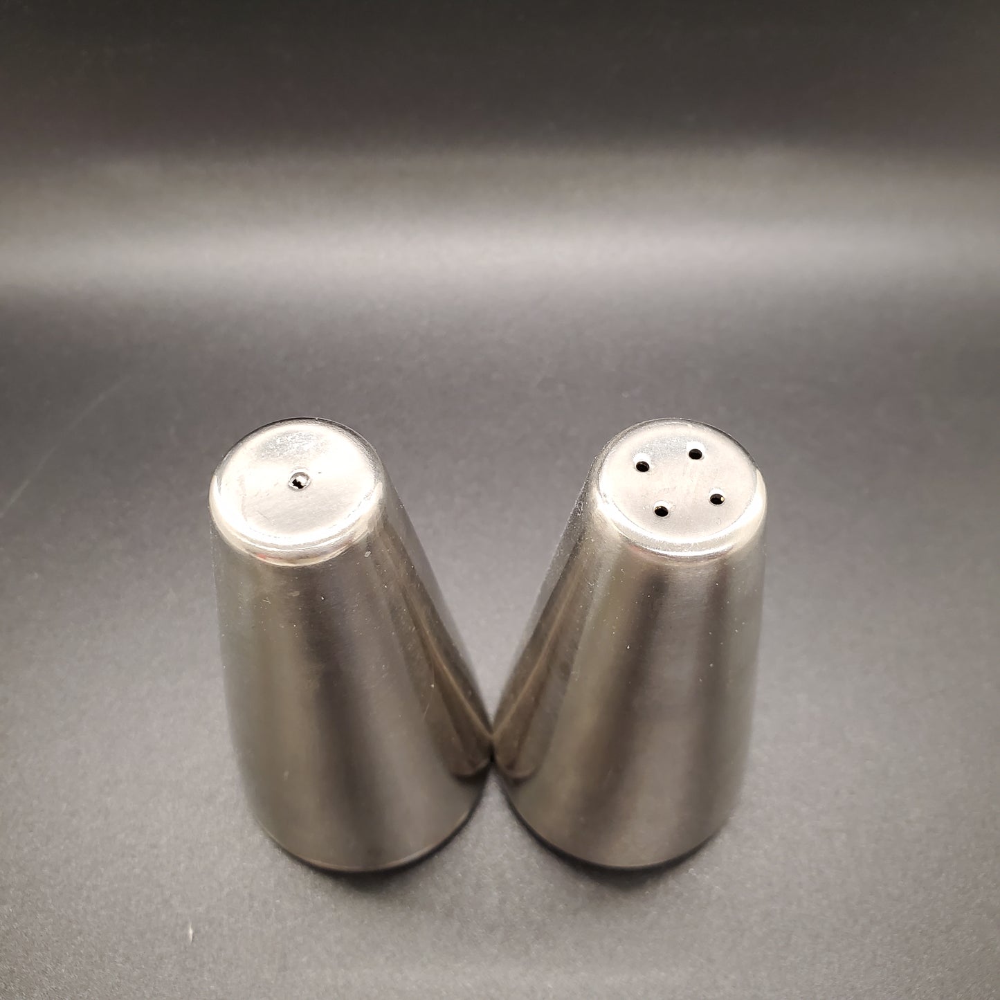 Vintage Stainless Salt and Pepper Shaker Set