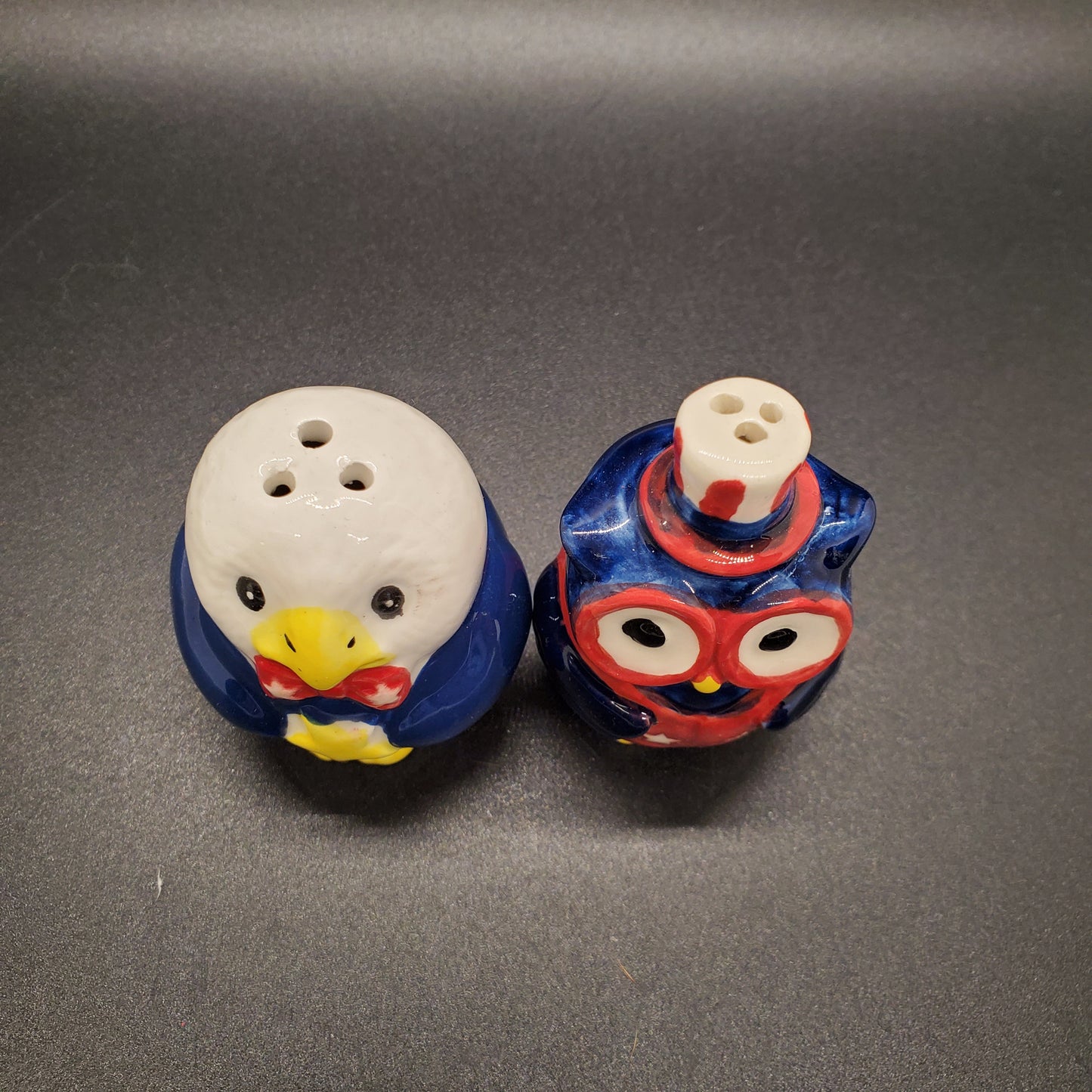 Patriotic Owl and Eagle Salt and Pepper Shaker Set