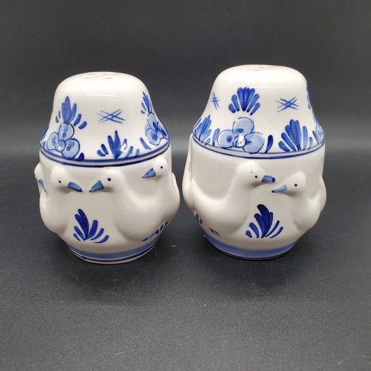 Delft Blue and White Raft of Ducks Salt and Pepper Shaker Set