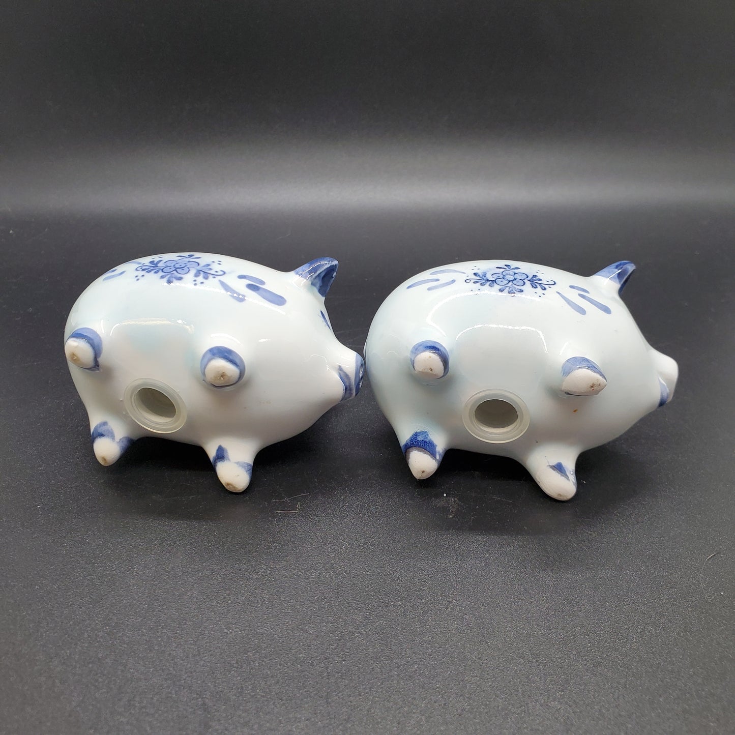 Delft Blue and White Pig Salt and Pepper Shaker Set