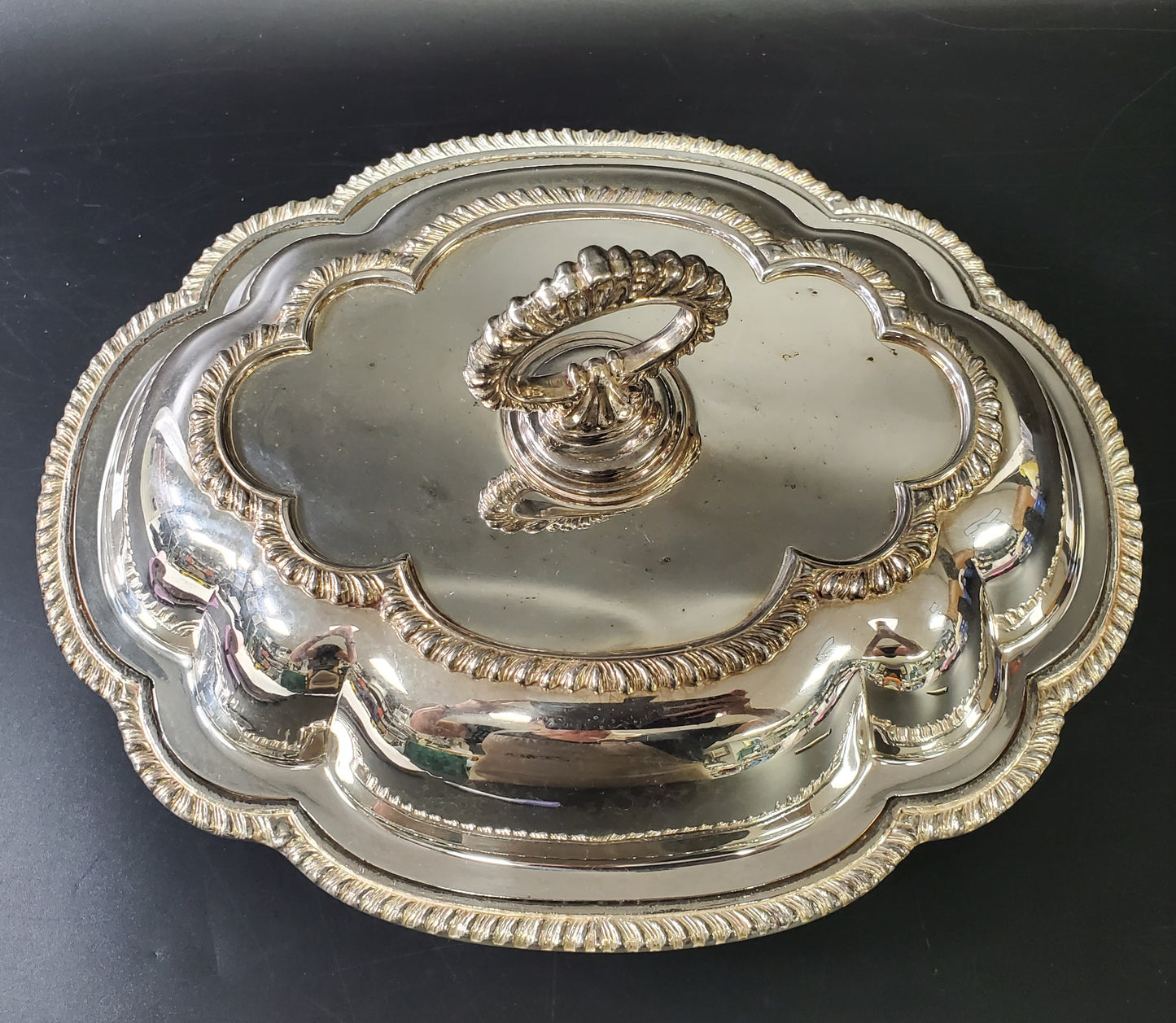 Antique Sheffield Silver Co Ornate Divided Entrée Dish