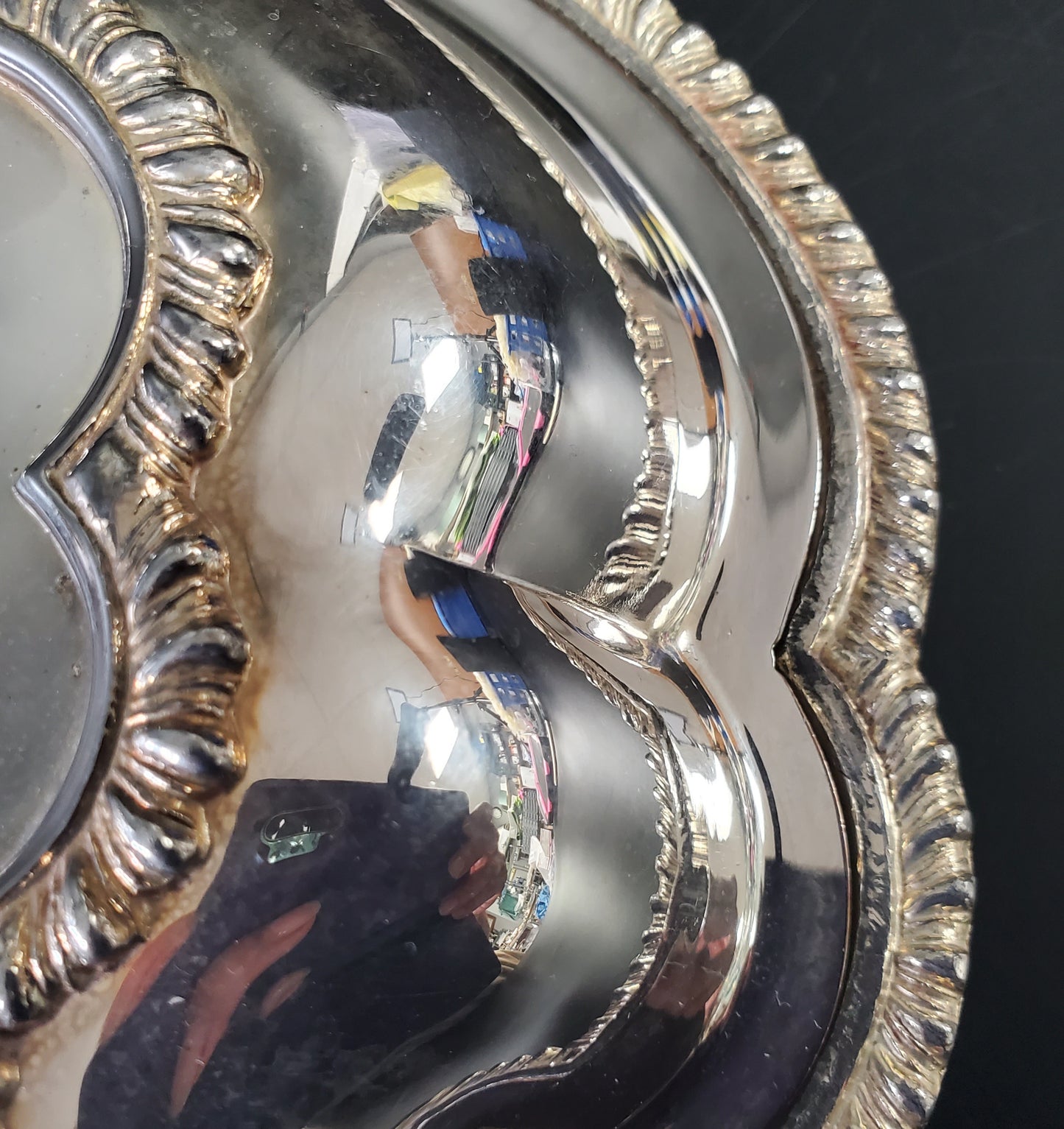 Antique Sheffield Silver Co Ornate Divided Entrée Dish