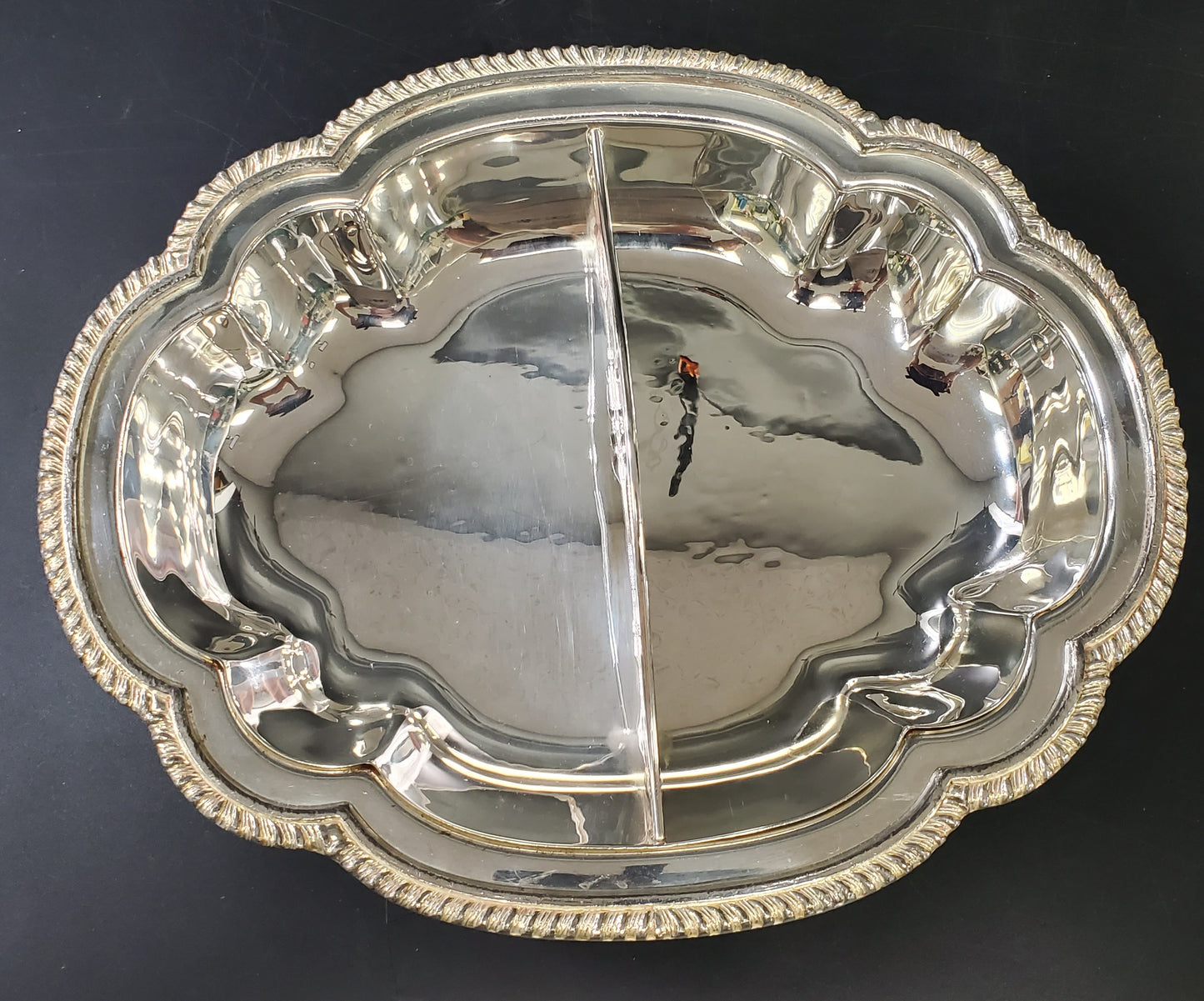 Antique Sheffield Silver Co Ornate Divided Entrée Dish