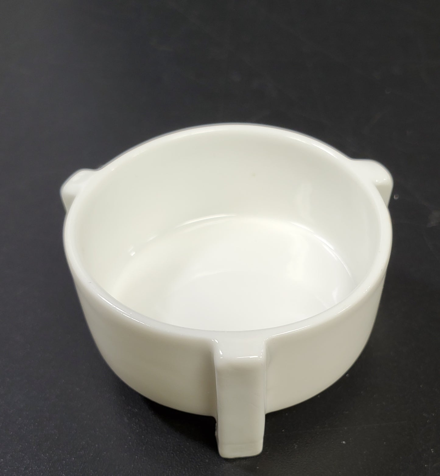 White Ceramic Salt Cellar with Tripod Base
