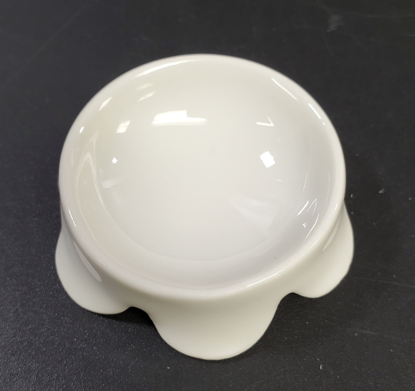 Porcelain White Salt Cellar with a Scalloped Skirt Haviland France