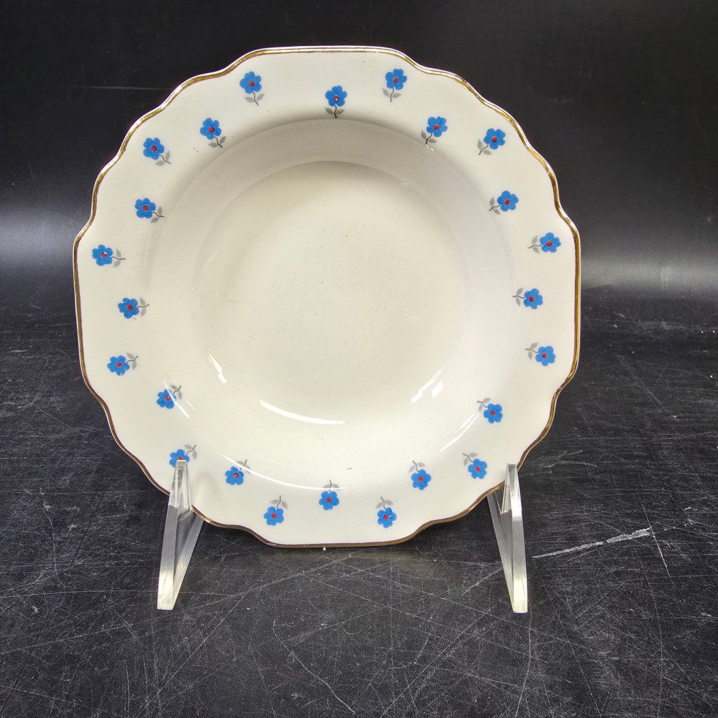 W S George "Lido" GEO152 Blue Flowers Fruit Bowl
