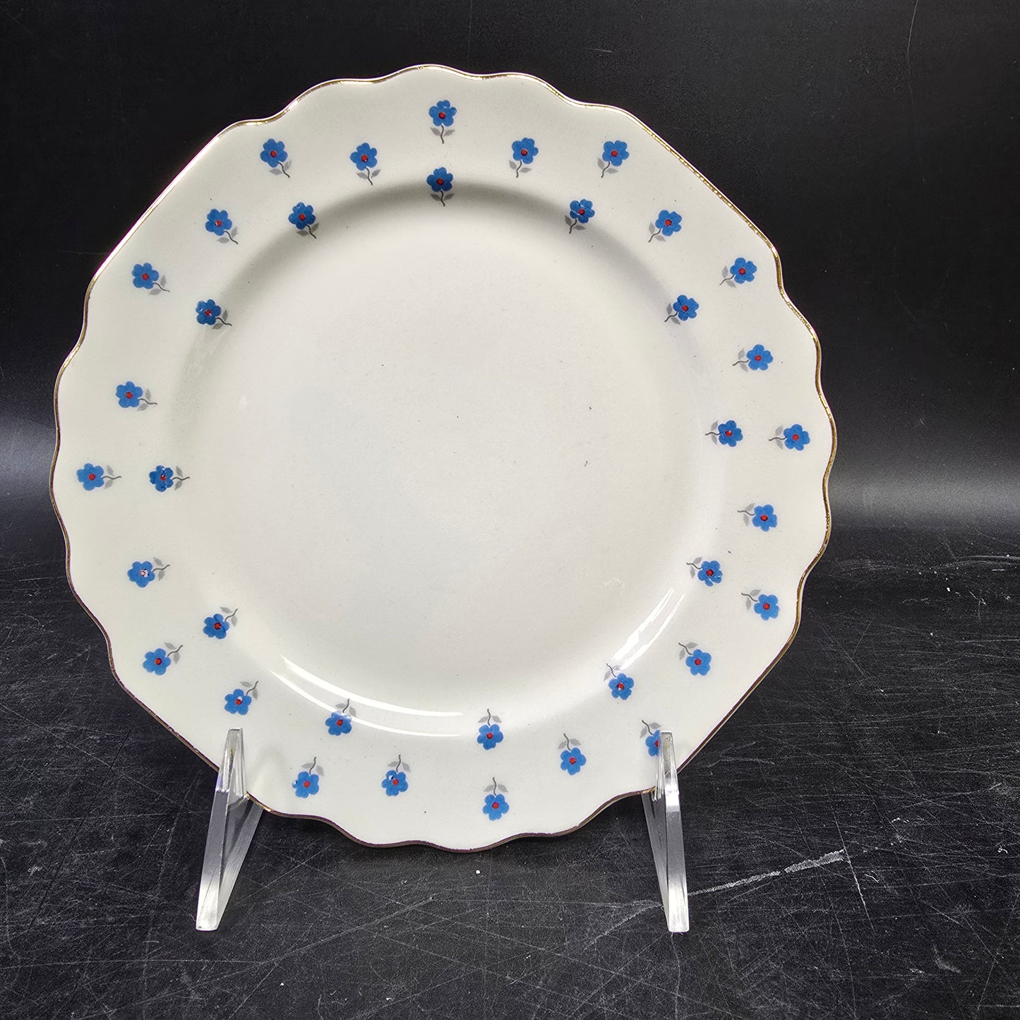 W S George "Lido" GEO152 Blue Flowers  Bread and Butter Plate