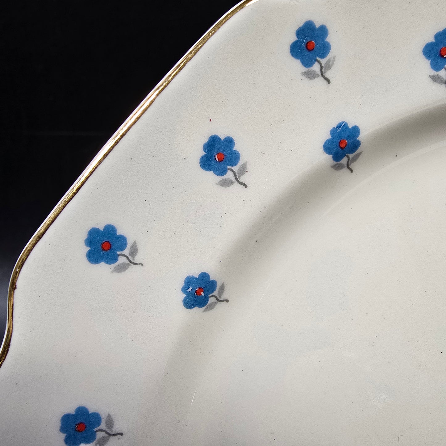 W S George "Lido" GEO152 Blue Flowers  Bread and Butter Plate