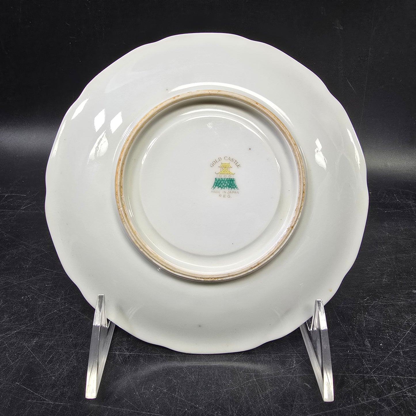 Gold Castle "Hostess" c. 1940 Japan Gold Castle Stamp Saucer