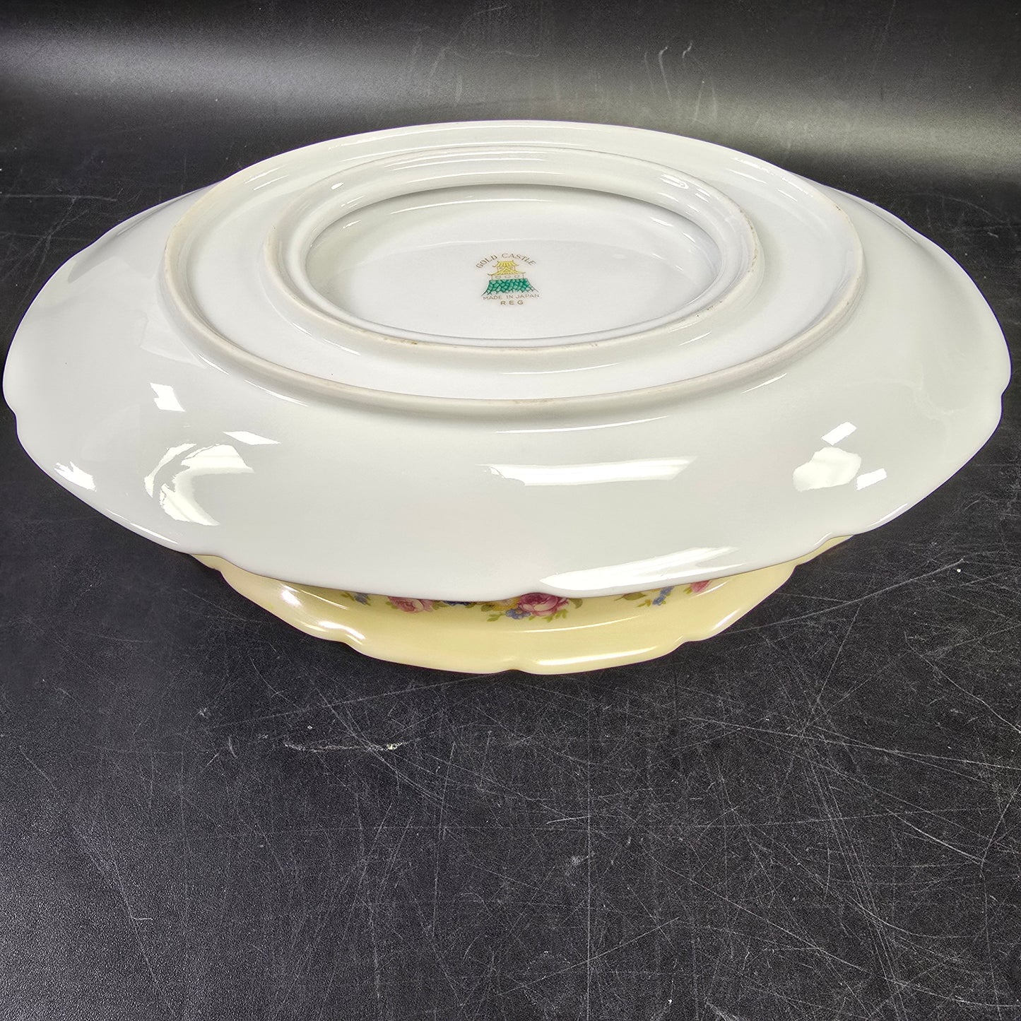 Gold Castle "Hostess" c.1940 Japan Gravy Boat with Attached Underplate Gold Castle Stamped