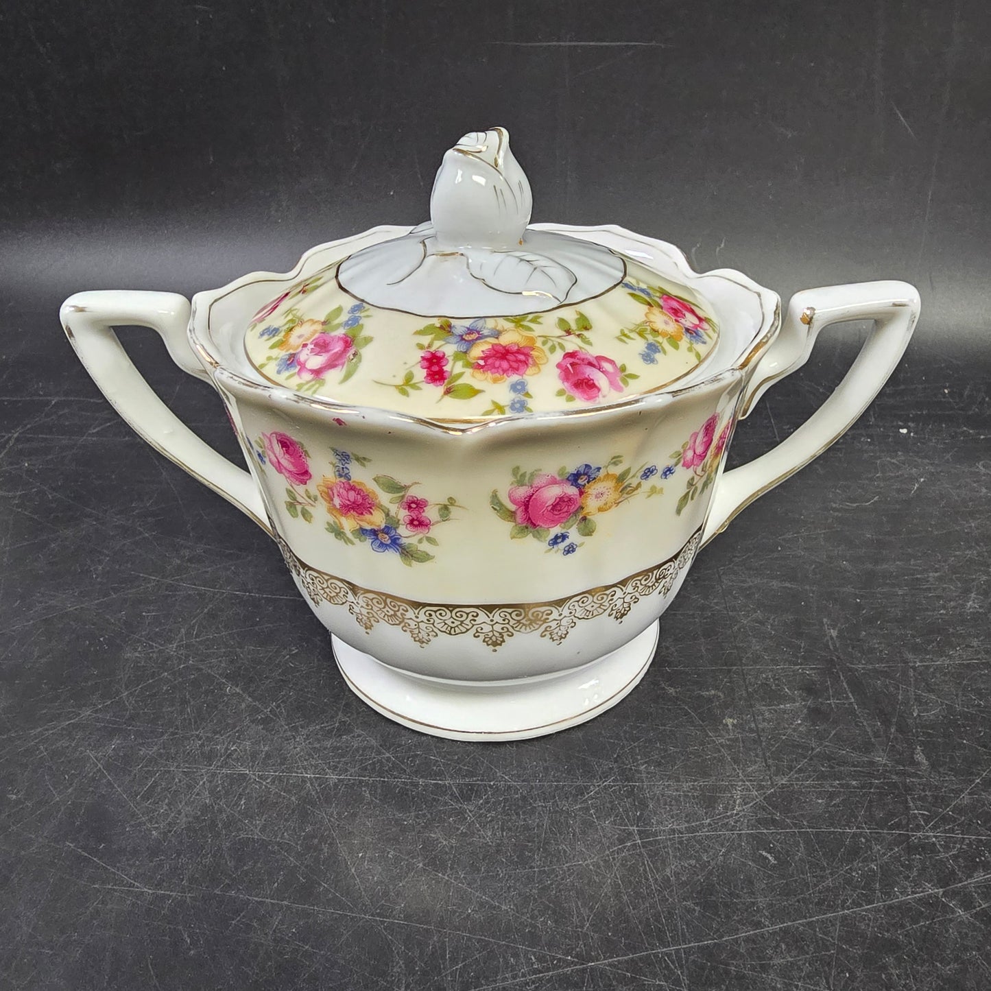 Gold Castle "Hostess" c.1940 Japan Sugar Bowl with Lid