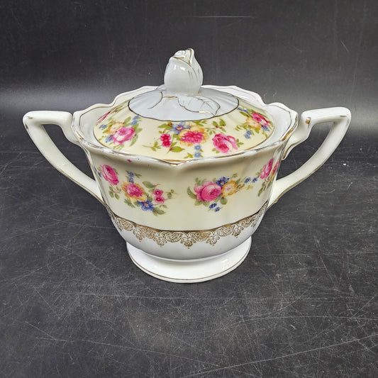 Gold Castle "Hostess" c.1940 Japan Sugar Bowl with Lid
